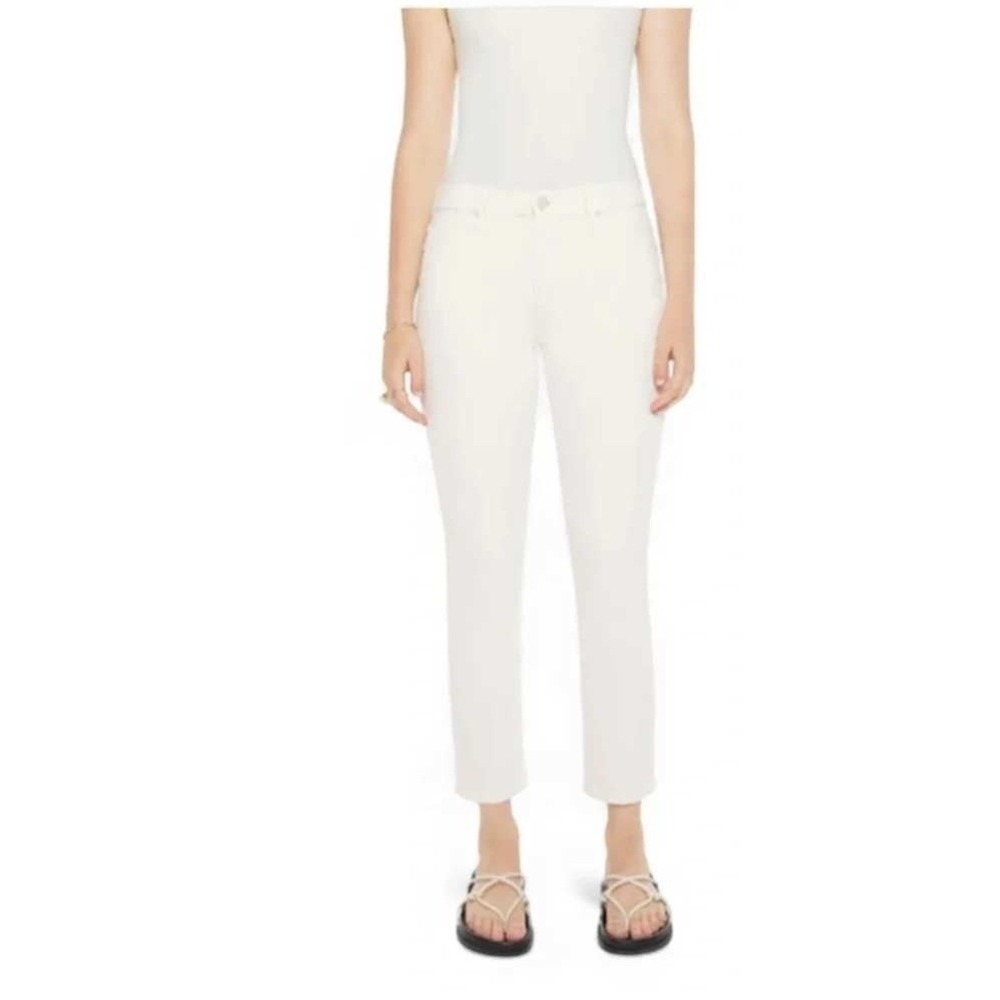 Mother High Waisted Looker Ankle Fray Jeans White Fairest Of Them All Size 25